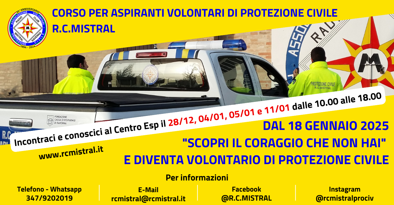 Corso Protezione Civile Radio Club Mistral